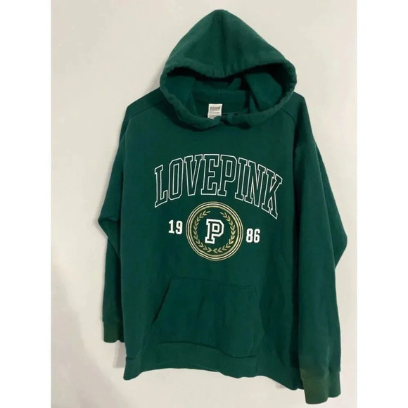 Victoria's Secret Pink Women Pullover Hoodie Sweatshirt Green Size Small - Picture 3 of 9